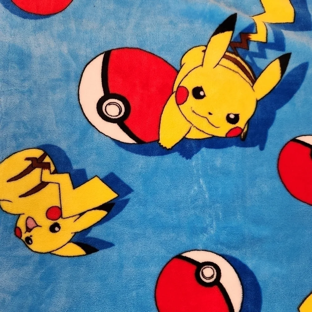 Northwest Company Pokemon Pokeball Power Pikachu Blue Throw Blanket Kids 46